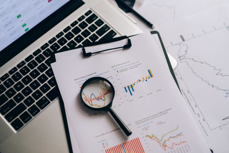 Analytics reports and charts for an SEO audit