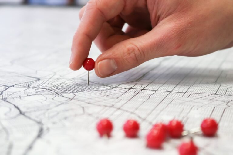 Map with local location markers
