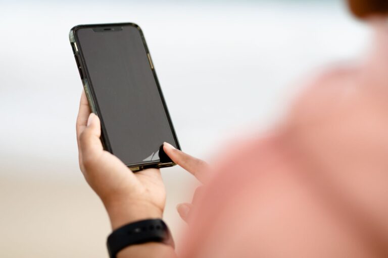 Browsing a website on a smartphone