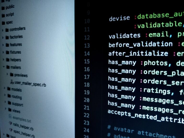 Structured data code displayed on a screen